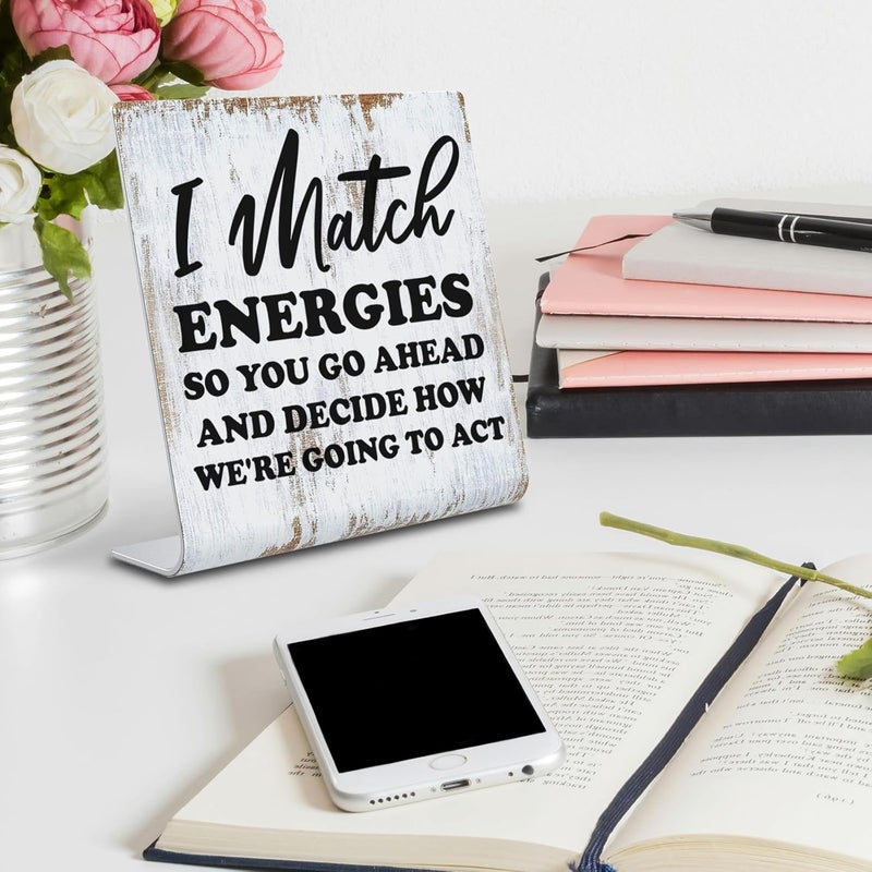 TRCENDE Funny Desk Signs for Women Men Office, Work Humor Decor Cubicle, Office Shelf Table Desk Decor for Cowoker Friends Sister Manager, Sarcastic Work Stress Relief White Elephant Gift Idea dksg3 - Image 2